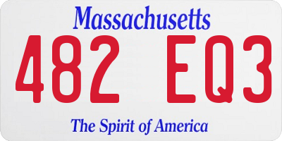 MA license plate 482EQ3