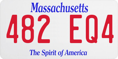 MA license plate 482EQ4