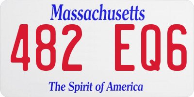MA license plate 482EQ6