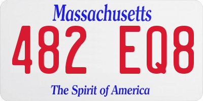 MA license plate 482EQ8