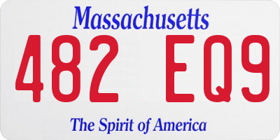 MA license plate 482EQ9