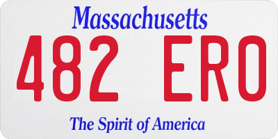 MA license plate 482ER0