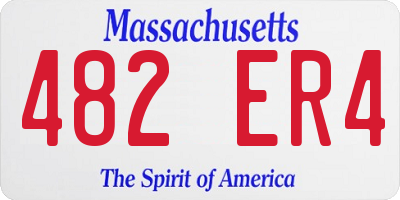 MA license plate 482ER4