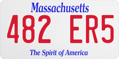 MA license plate 482ER5