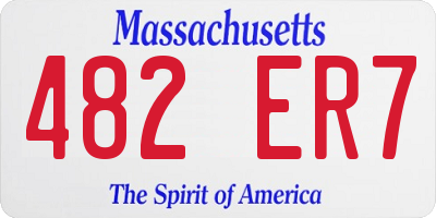 MA license plate 482ER7