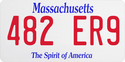 MA license plate 482ER9