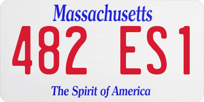 MA license plate 482ES1