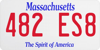 MA license plate 482ES8