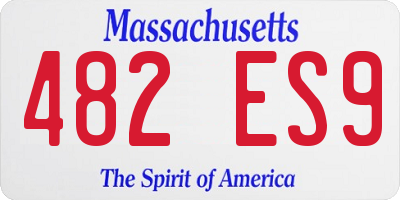 MA license plate 482ES9