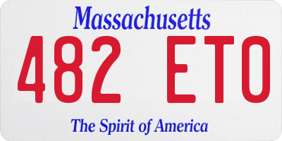 MA license plate 482ET0