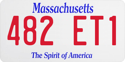 MA license plate 482ET1