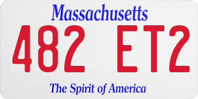 MA license plate 482ET2