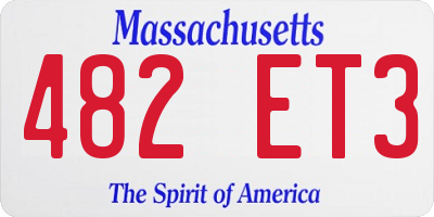 MA license plate 482ET3