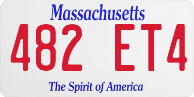 MA license plate 482ET4