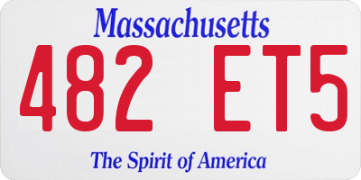 MA license plate 482ET5