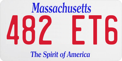 MA license plate 482ET6