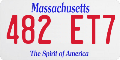 MA license plate 482ET7