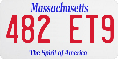 MA license plate 482ET9