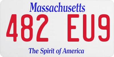 MA license plate 482EU9