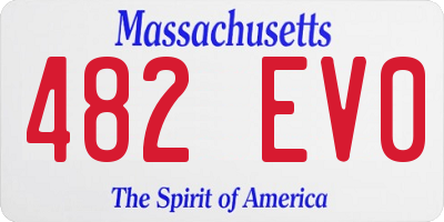 MA license plate 482EV0