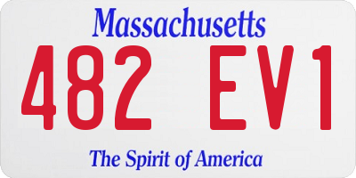 MA license plate 482EV1