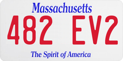 MA license plate 482EV2
