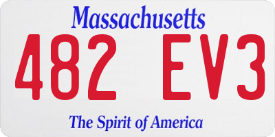 MA license plate 482EV3