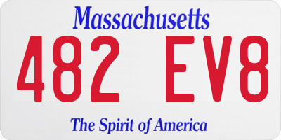 MA license plate 482EV8