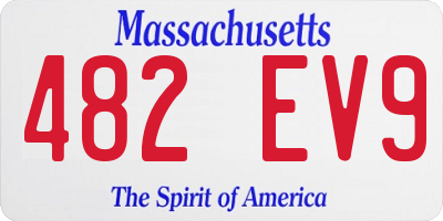 MA license plate 482EV9