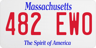 MA license plate 482EW0