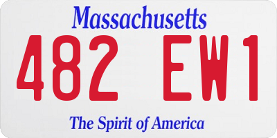 MA license plate 482EW1