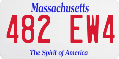 MA license plate 482EW4