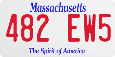 MA license plate 482EW5