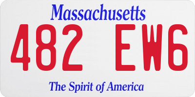 MA license plate 482EW6