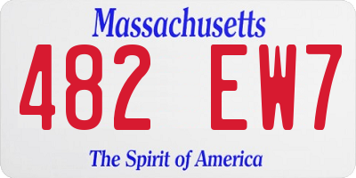 MA license plate 482EW7