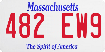 MA license plate 482EW9