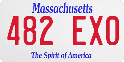 MA license plate 482EX0