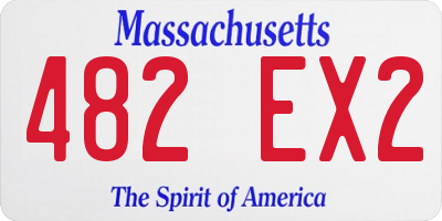 MA license plate 482EX2