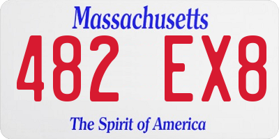 MA license plate 482EX8