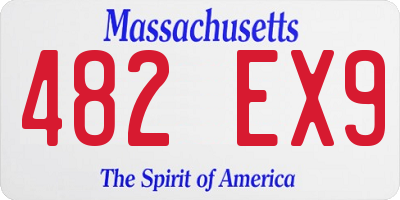 MA license plate 482EX9