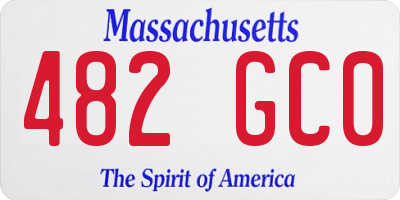 MA license plate 482GC0