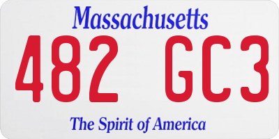 MA license plate 482GC3