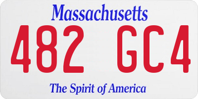 MA license plate 482GC4
