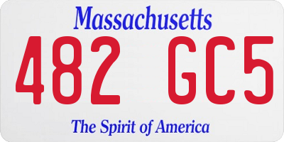 MA license plate 482GC5