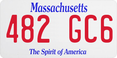 MA license plate 482GC6