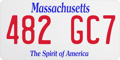 MA license plate 482GC7