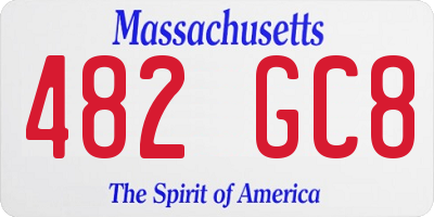 MA license plate 482GC8