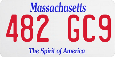 MA license plate 482GC9