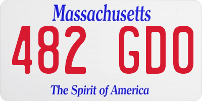MA license plate 482GD0