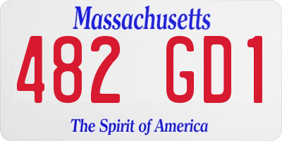 MA license plate 482GD1